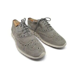 Cole Haan Grand Os Zerogrand Gray Perforated Oxfords Womens Size US 7 B